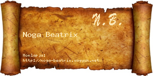 Noga Beatrix névjegykártya